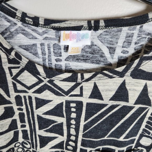 Lularoe Dress Womens XXS Black Carly Swing Aztec Geometric Tribal High Low - Picture 5 of 11
